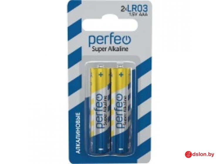 Эл.питания Perfeo LR03 2BL mini Super Alkaline (блистер 2 шт, 48 шт/кор.)